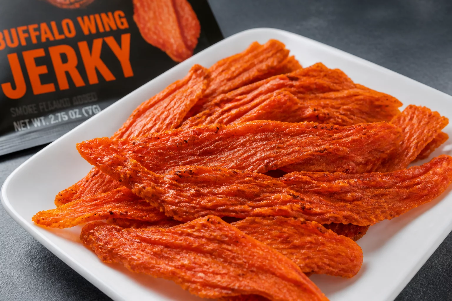 Buffalo Wing Jerky with cayenne hot sauce rub